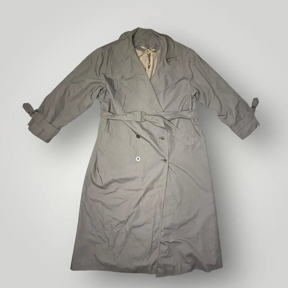 Carol Cohen Drizzle Trench Coat Vintage Jacket Size 12 USA